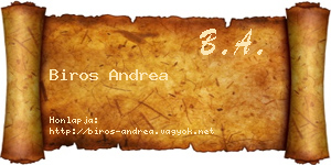 Biros Andrea névjegykártya