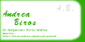 andrea biros business card